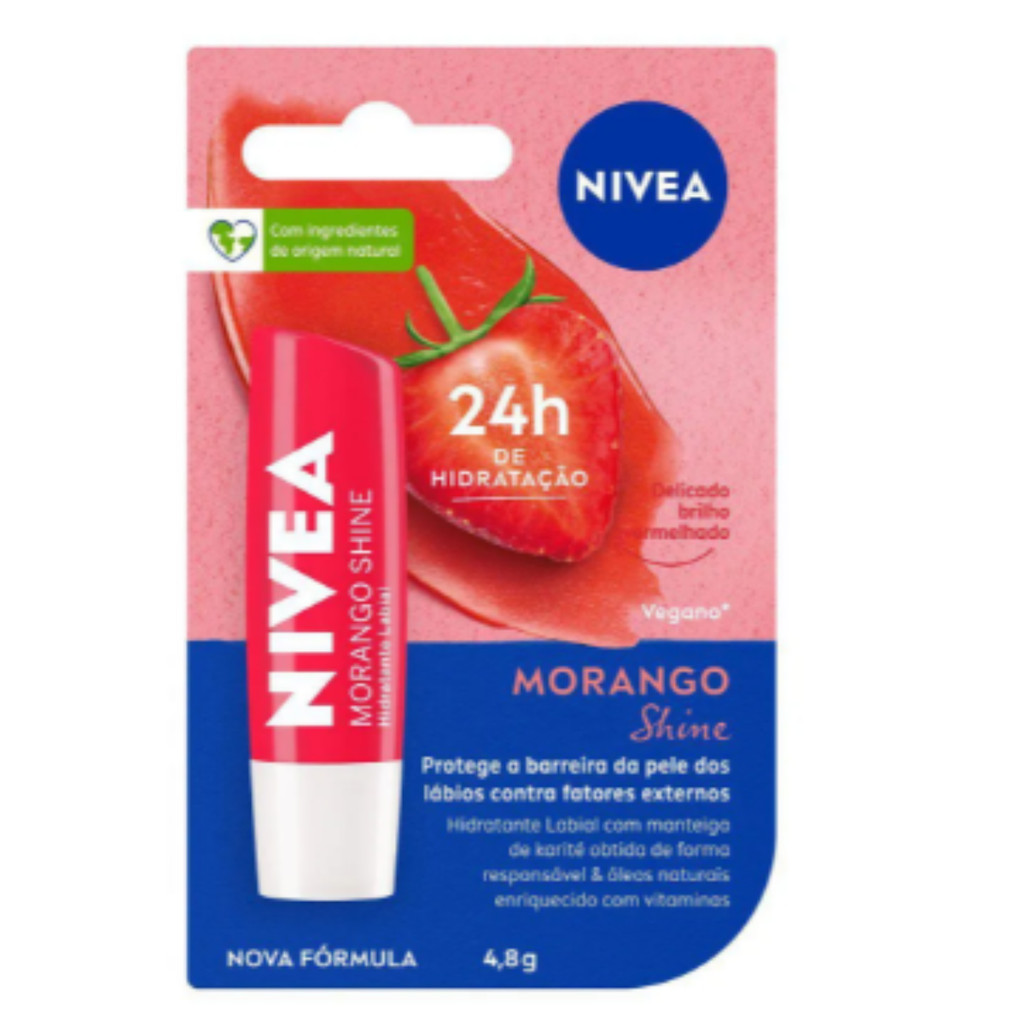 PROTETOR LABIAL NIVEA 4,8G MORANGO SHINE