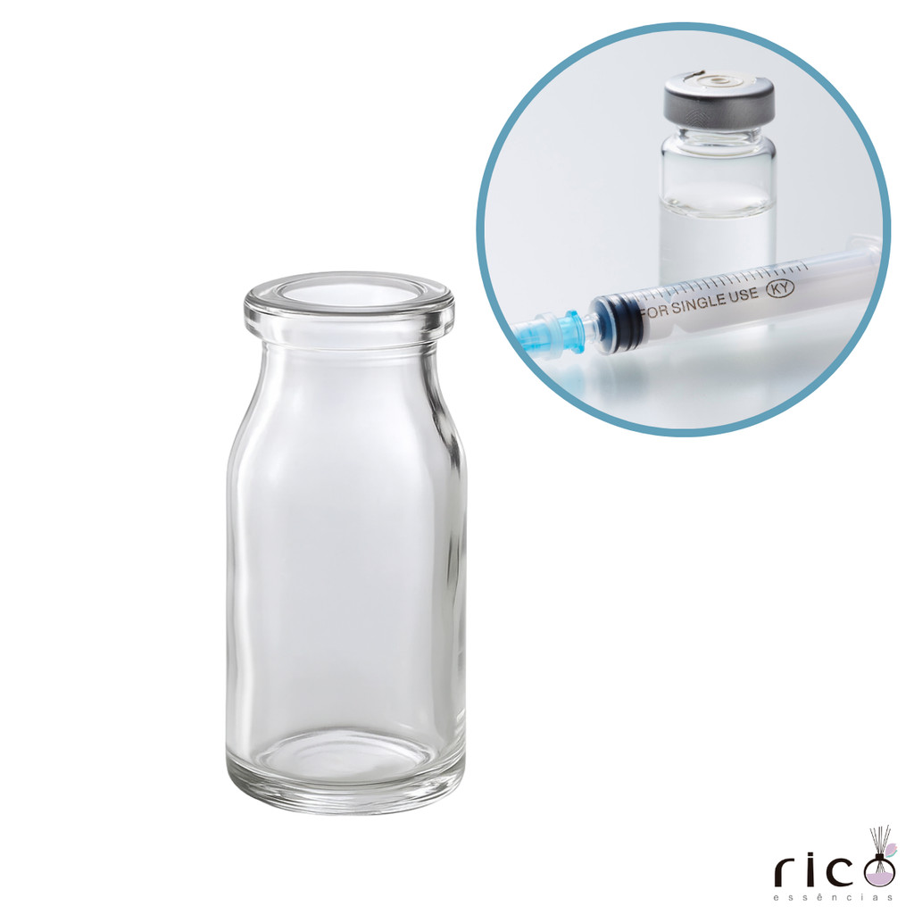 Kit Frasco Vidro 8,5ml Penicilina Incolor 50 a 100 Unidades