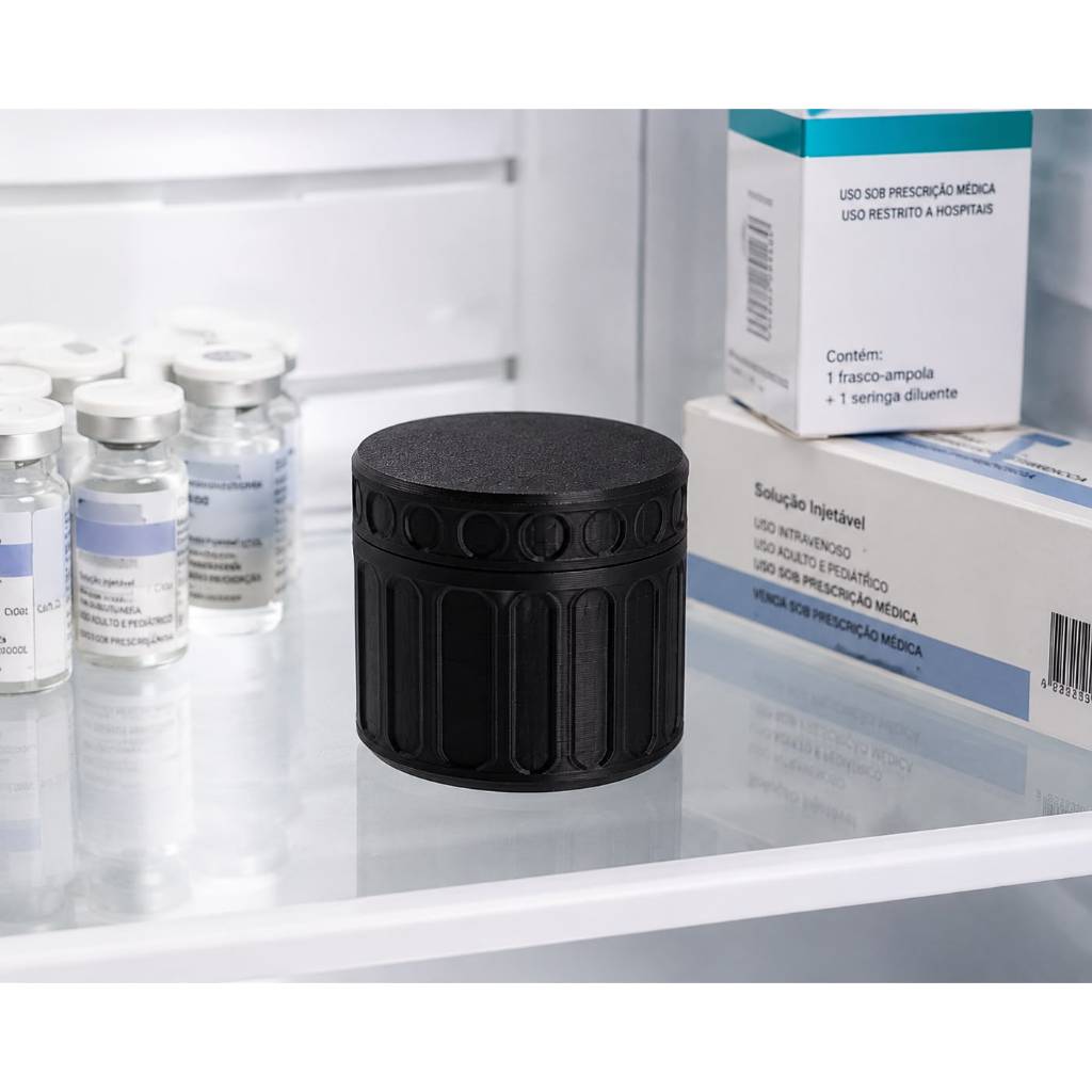 Estojo Organizador Discreto e Resistente com Divisórias Circulares suporte para 4  ampola tg semanal