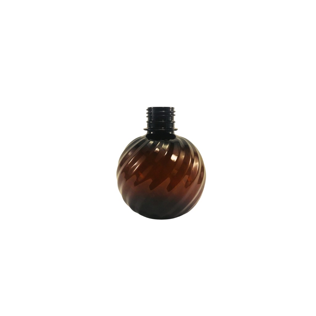 FRASCO REDONDO PORTA SHAMPOO, CONDICIONADOR, SABONETE LÍQUIDO DE 250ML NA COR ÂMBAR