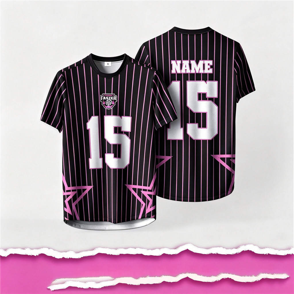 Nome E Número Personalizados Jersey Preto Rosa/Vintage/COQUETTE RIBBON Oversize