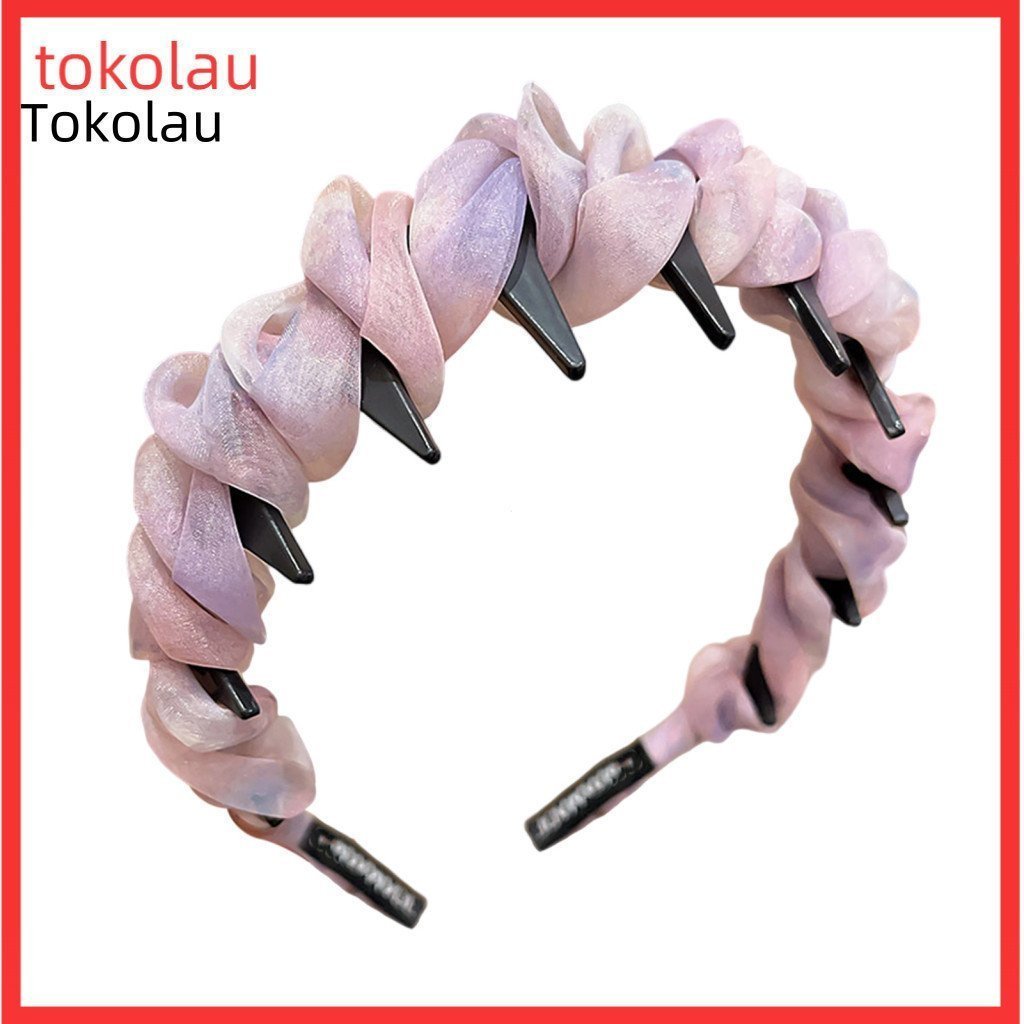 Wide Elastic Strap Headband Retro with Anti-slip Comb Design Skull Pearl for Women Ribbon Hair Hoop Vintage Charm for Ev