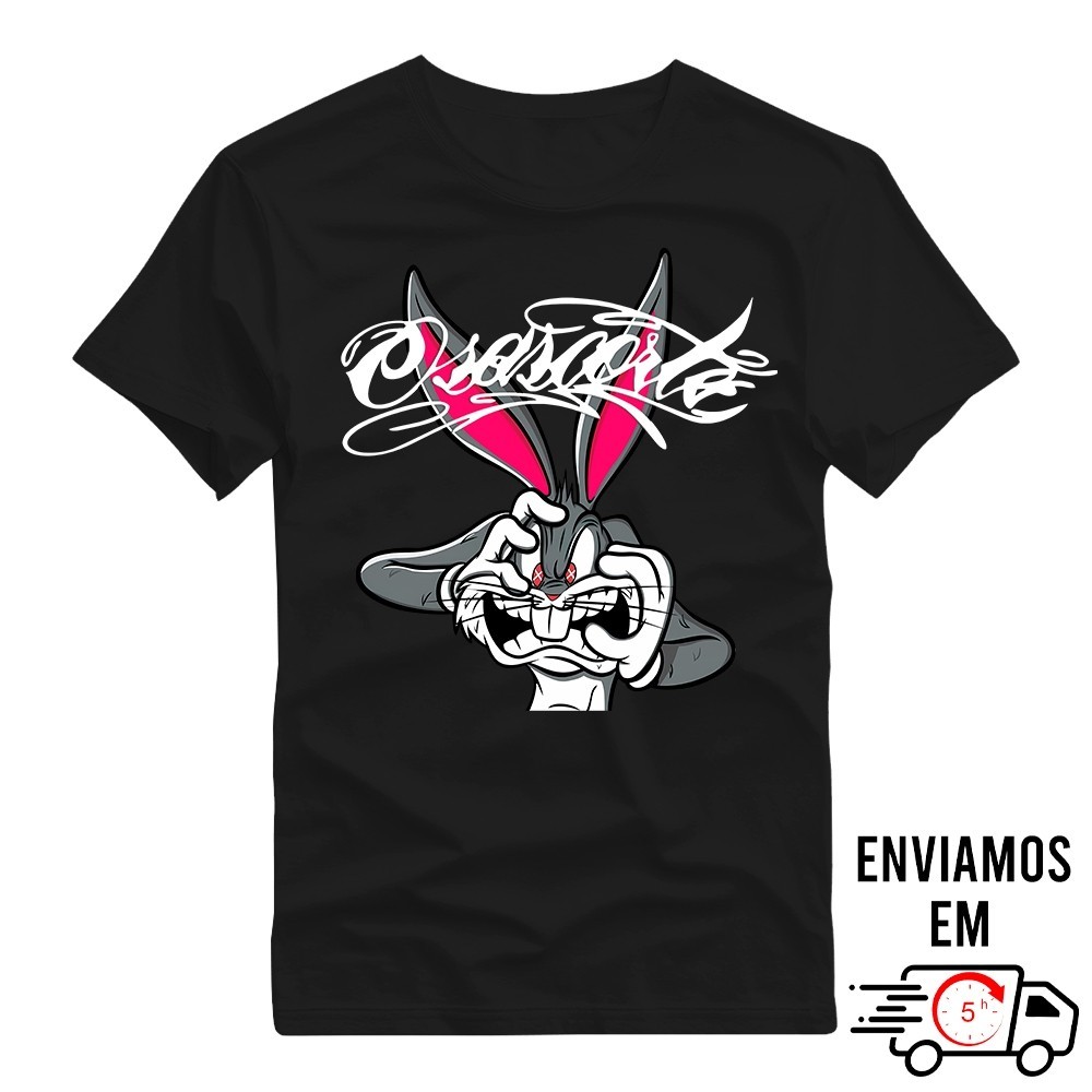 Camiseta Camisa OSASCORTE Coelho Grau de Rua 244 100% Algodão Fio 30.1 Unissex Lançamento 2025