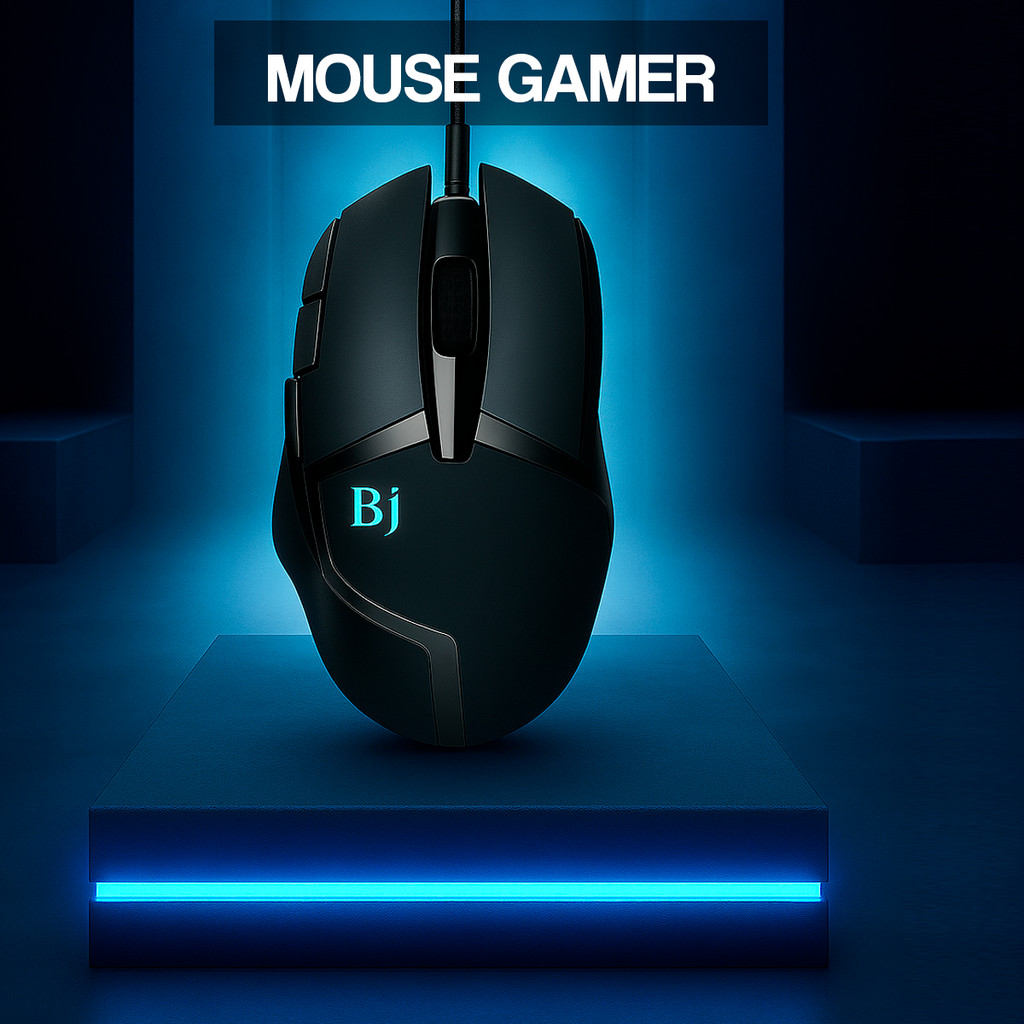 Mouse Gamer com LED Colorido e Sensor Preciso Bj  Uso diário