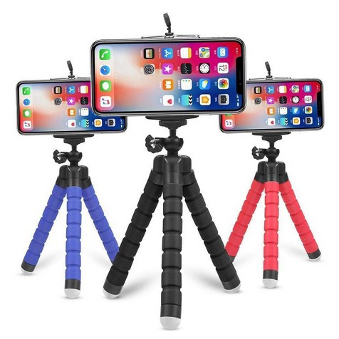Mini Suporte Tripé De Mesa Escalável Para Celular Gira 360º Caixa