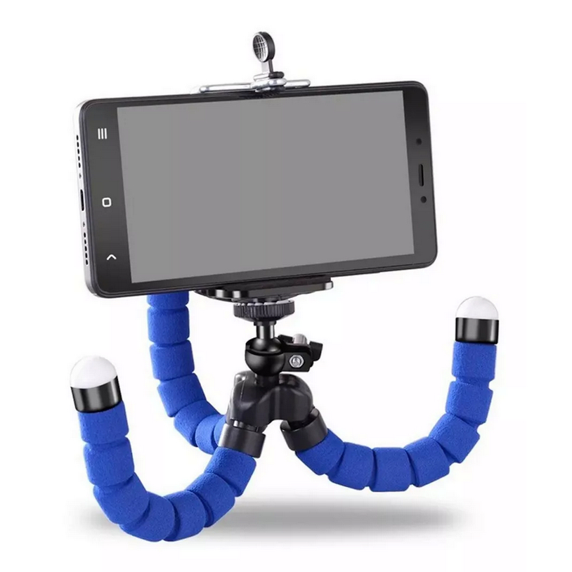 Mini Tripe Suporte Mesa Escalavel Flexível Celular Gira 360