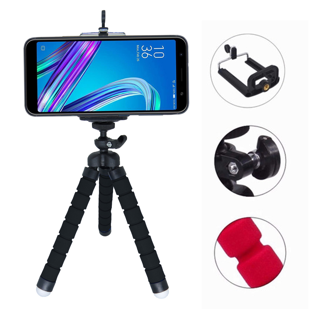 Mini Suporte Tripé De Mesa Escalável Para Celular Gira 360º Caixa