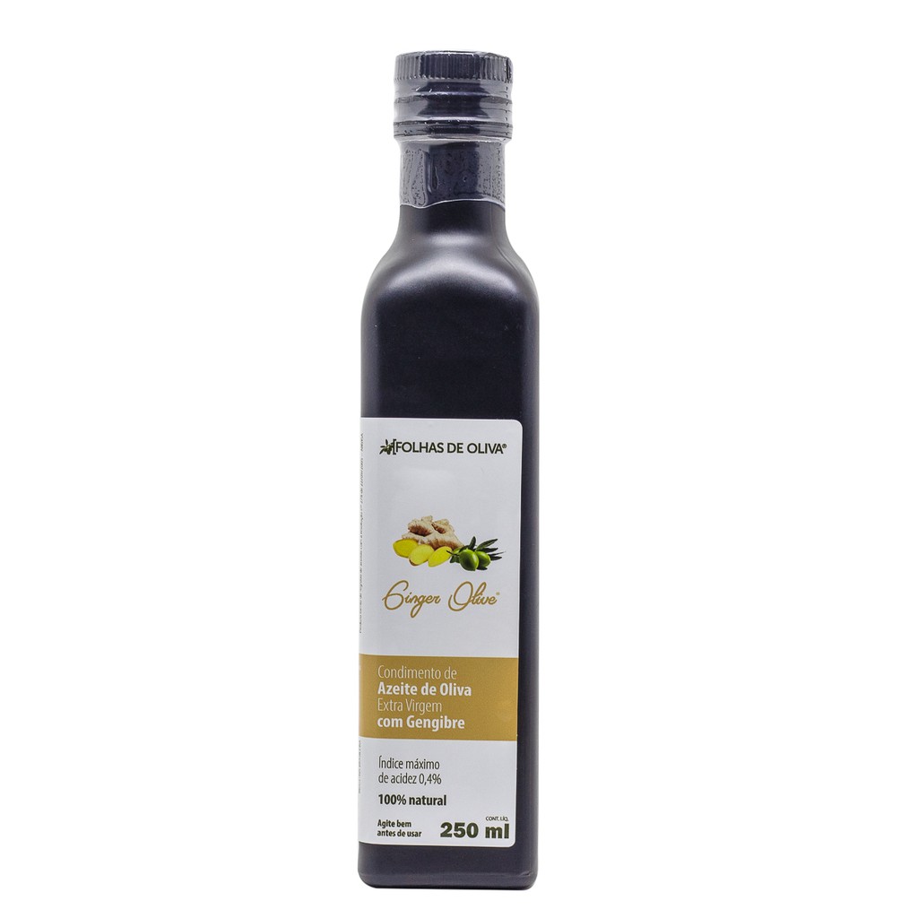 Azeite de oliva extra virgem natural com  gengibre Folhas de Oliva  - acidez 0,4% - 250ml