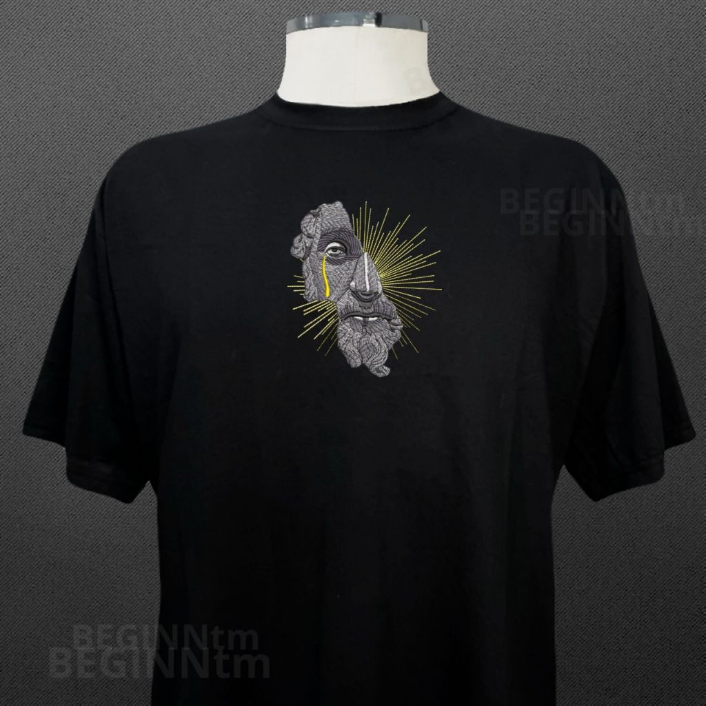 Camiseta Marcus Aurelius Bordado blusa 100% Algodão Streetwear arte