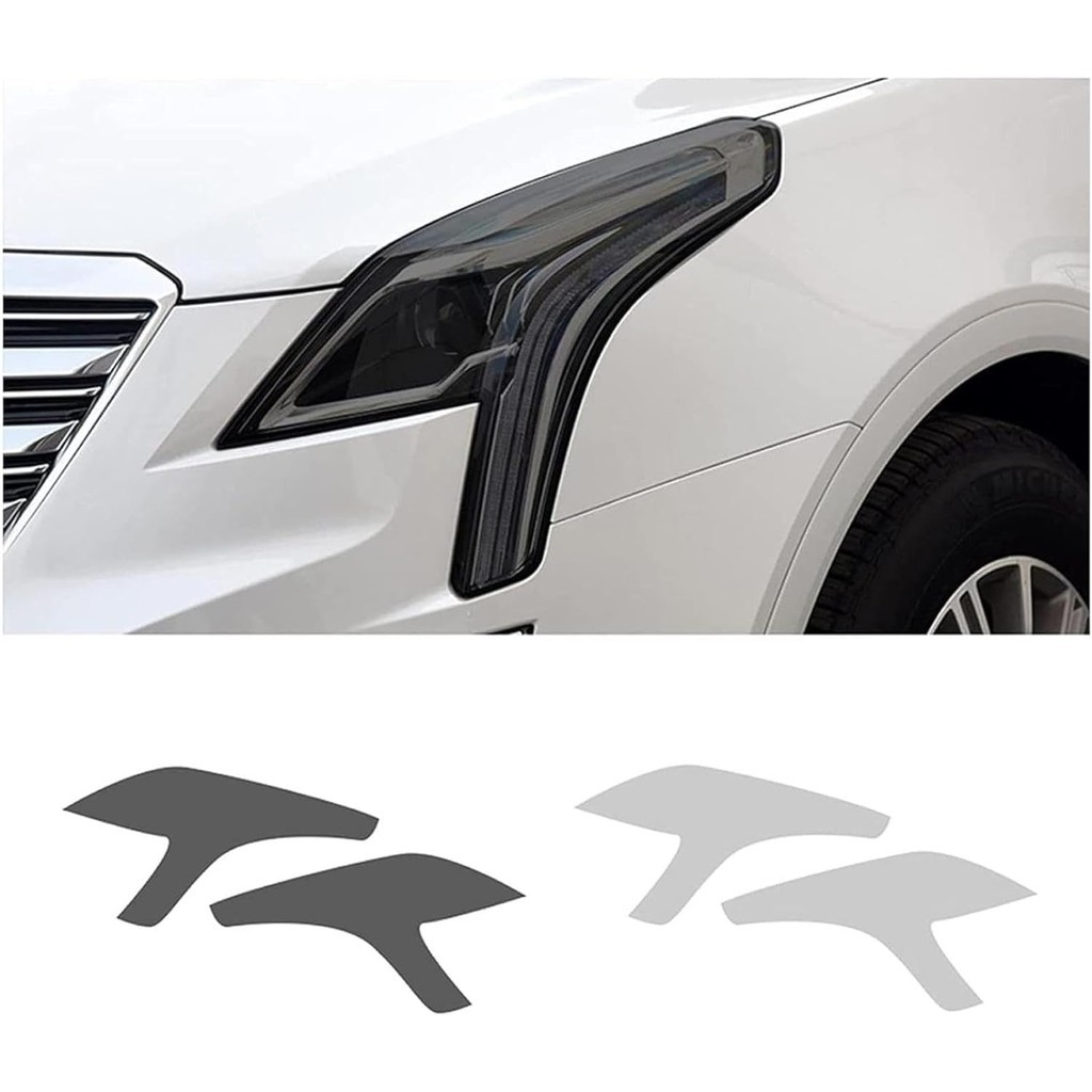 Película Protetora Para Farol De Carro , Cadillac XT5 2016-On , 2 Peças , Transparente , Preto , TPU , Adesivo