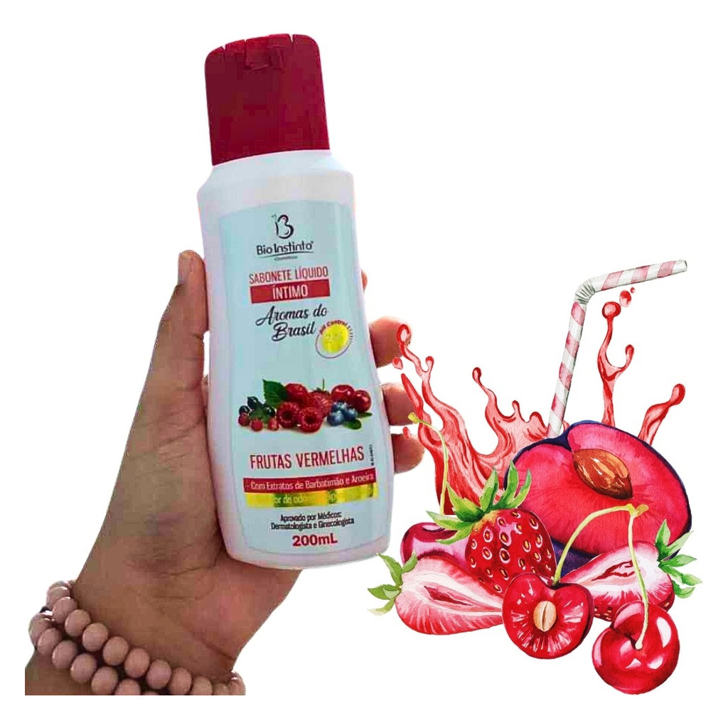 Sabonete Íntimo Feminino Frutas Vermelhas Anti Odores 100%