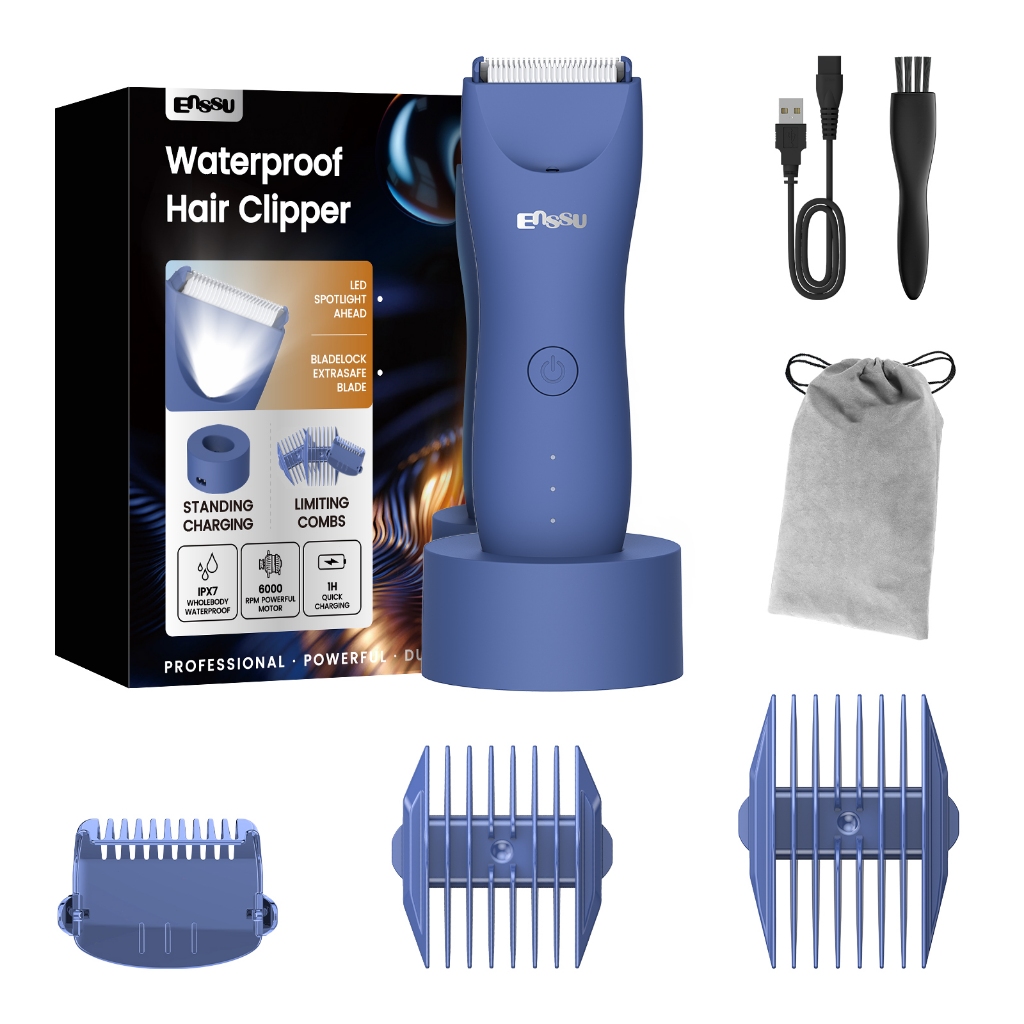 MAquina Cortar Cabelo Barba Kit Completo Bivolt Ã Prova D'Ãgua Silencioso RecarregÃ¡ve com Luz LED |Carregamento RÃ¡pido