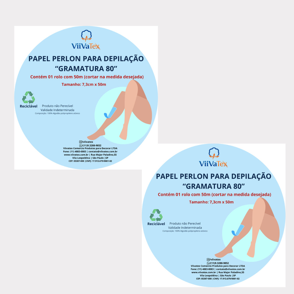 KIT O2 ROLOS TNT PARA DEPILAÇAO, 50 metros gramatura 80%, 7.0 cm . ENVIO RA'PIDO 24HRS UTEIS.