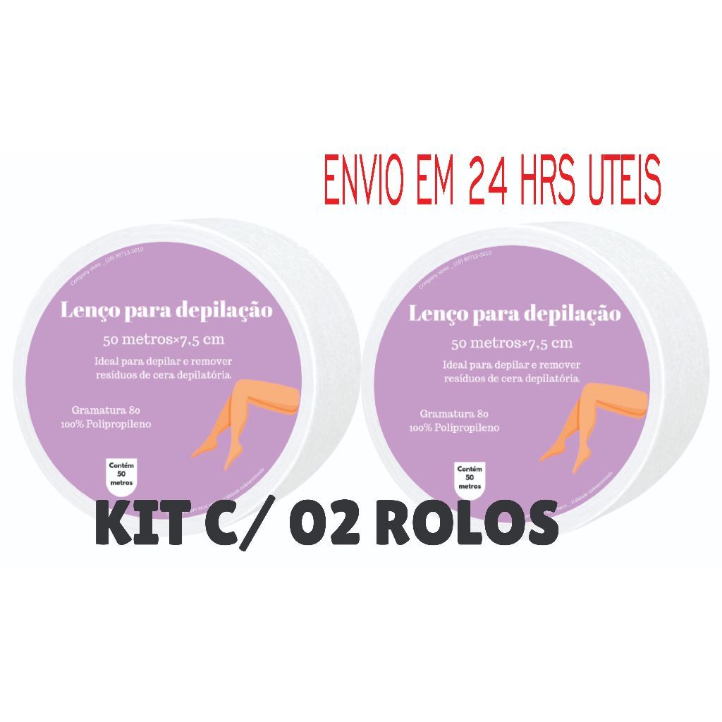 KIT O2 ROLOS TNT PARA DEPILAÇAO, 50 metros gramatura 80%, 7.0 cm . ENVIO RA'PIDO 24HRS UTEIS.