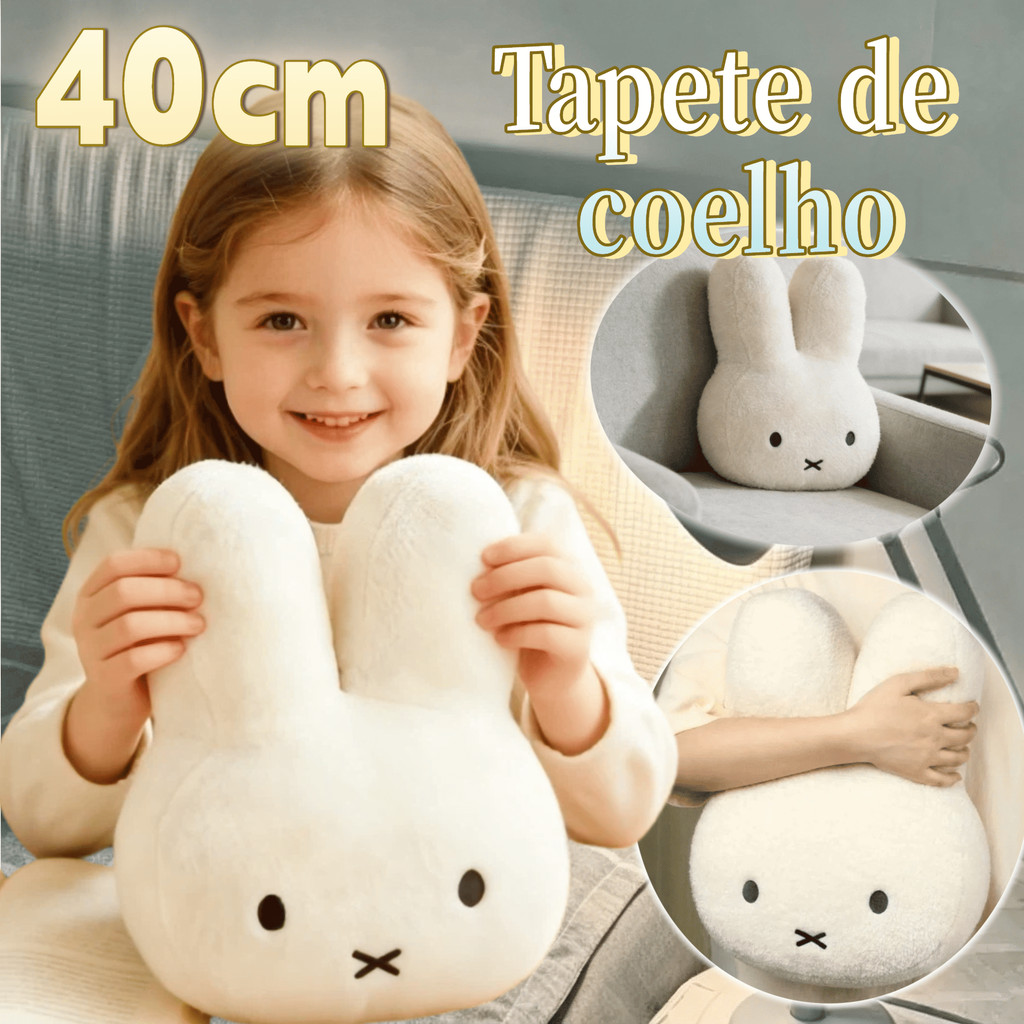 Almofada Coelho Miffy Branco-Brinquedo para Cama&Sofá | Presente Infantil Para Casa Travesseiro Macia Presente Infantil