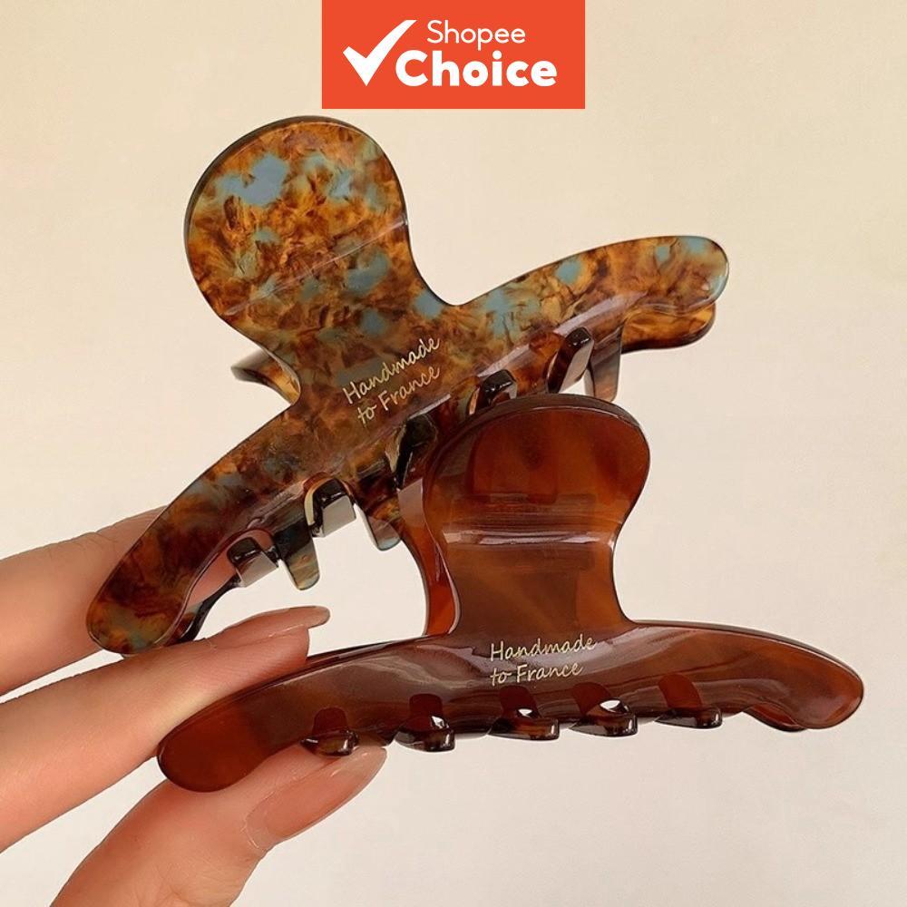 Grampos De Garra De Cabelo Volumizadores De Acetato Chique Francês Para Mulheres Estilo Tubarão Acessório Na Parte De Tr