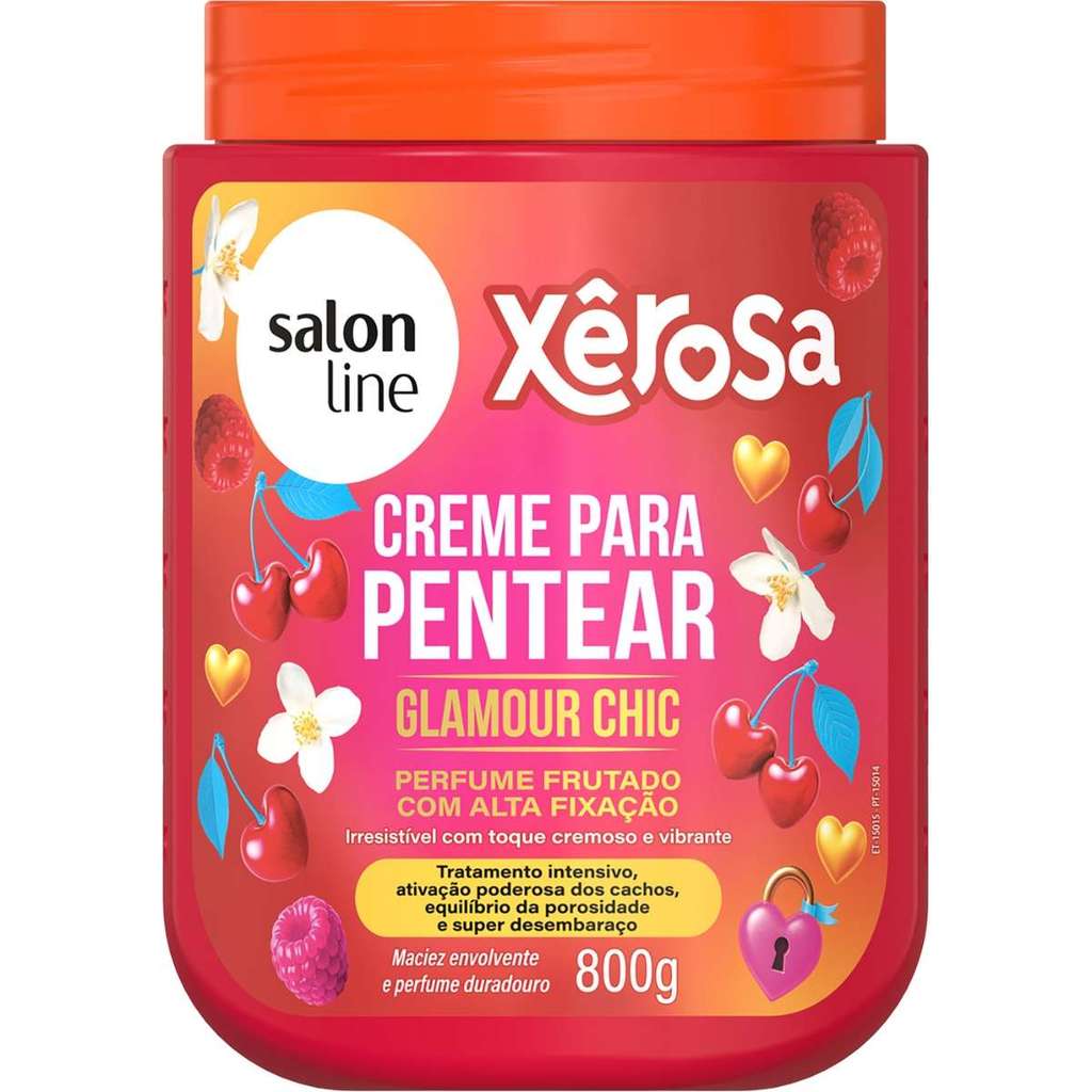 Creme para pentear salon line glamour chic xerosa 800g Proporciona Brilho Intenso, Controla Frizz E Da Definição