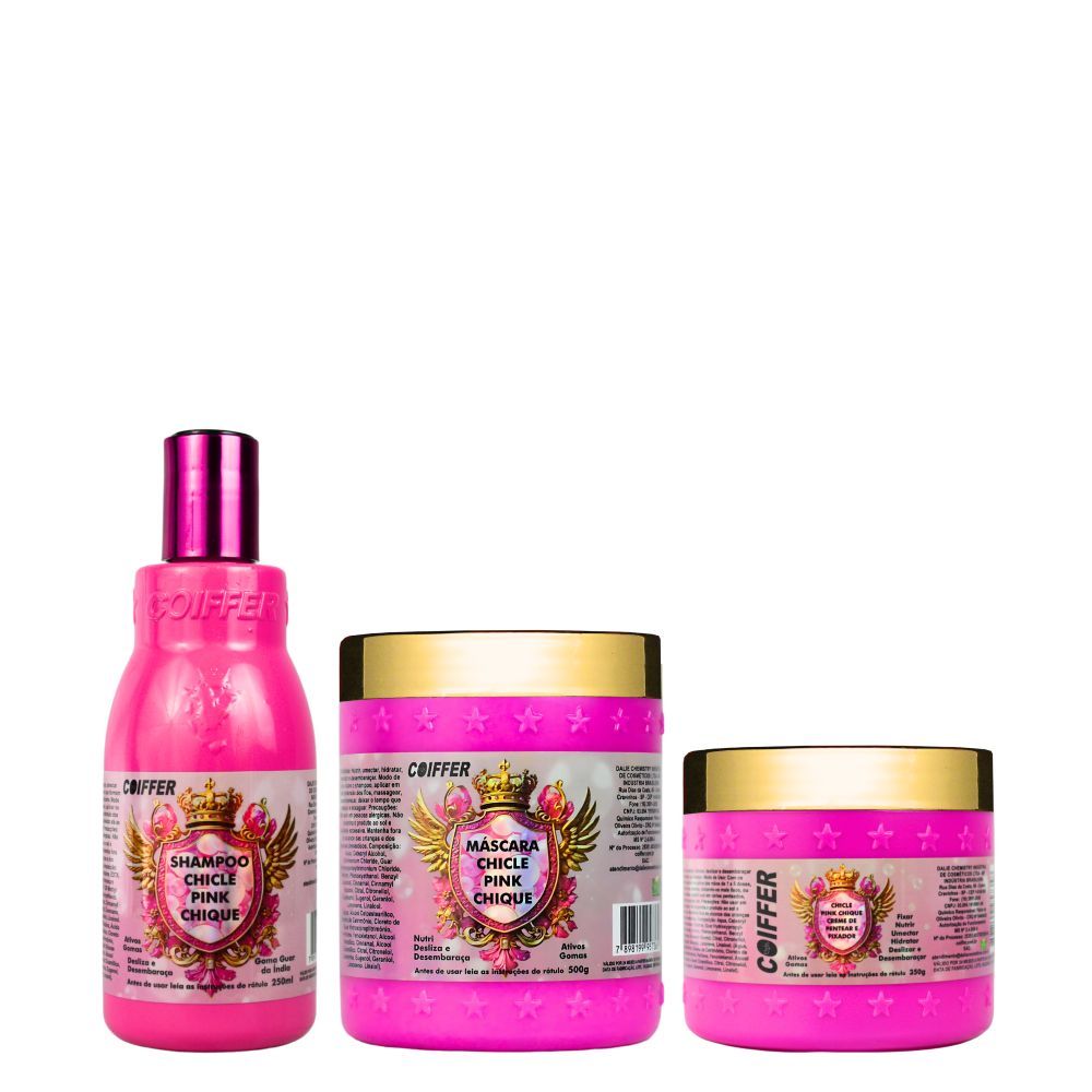 Kit Chicle Pink Chique Coiffer 3 Unidades Hidratação com Cheirinho de Chiclete