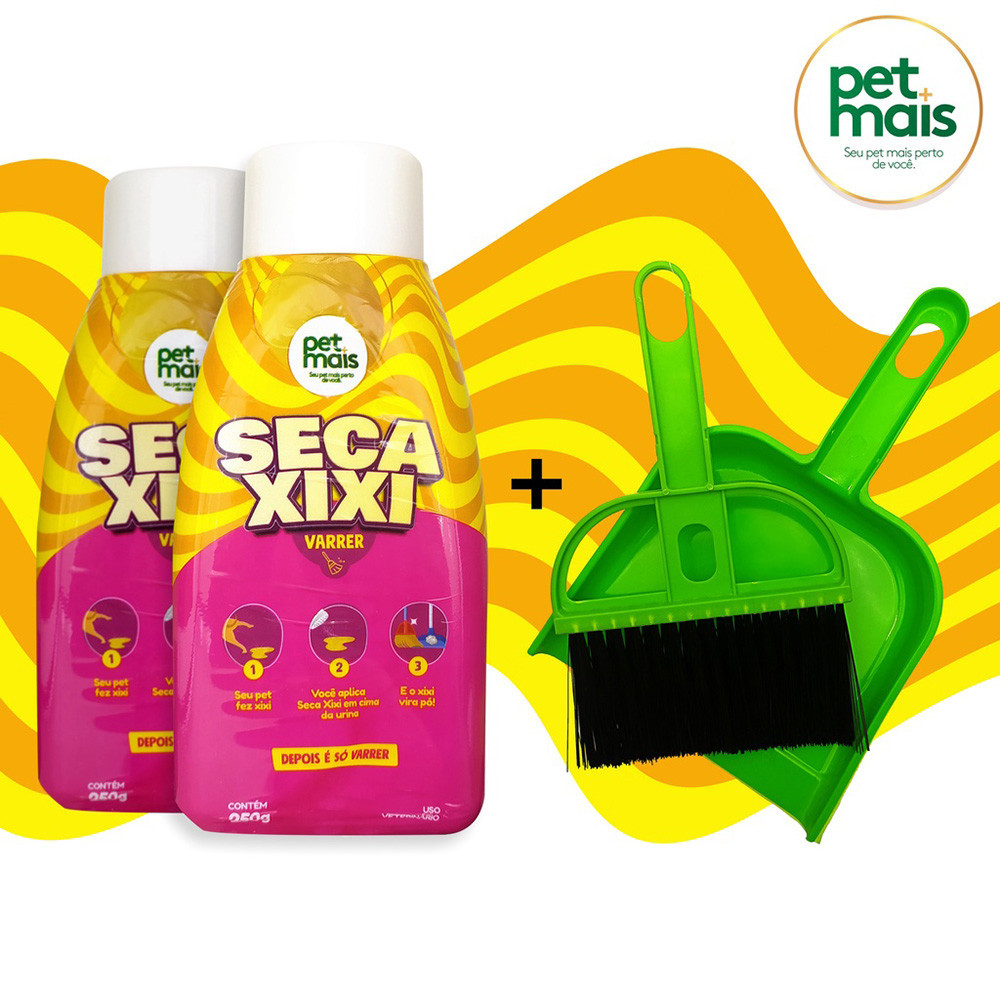 Seca Xixi Higienizador De Urina Cães e Gatos Transforma em Pó 250Gr + Pá Apanhadora - Pet Mais