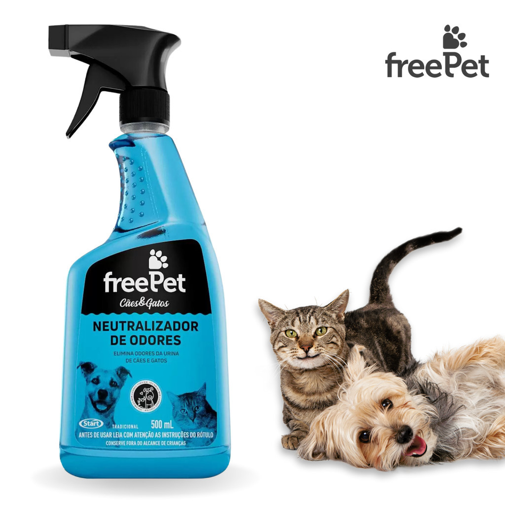 Neutralizador De Odores Free Pet Tradicional Cães E Gatos 500mL Start Elimina Odores De Urina Xixi Nos Pisos E Ambientes