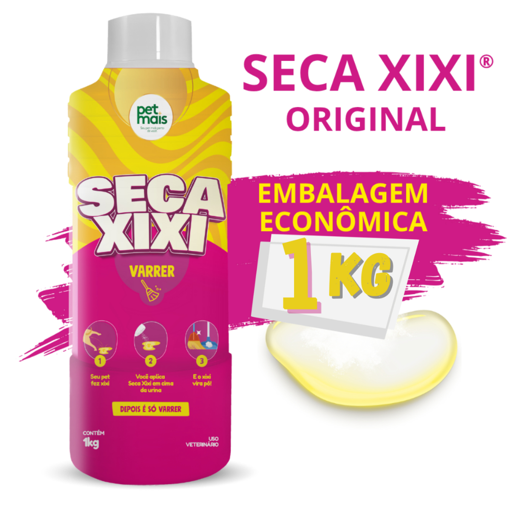 Seca Xixi 1KG Limpa Xixi Cães Gatos e Liquidos Petmais Higienizador de Urina