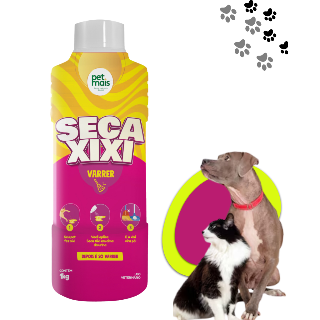 Seca Xixi Petmais 1kg – Pó Higiênico para Neutralizar Urina de Cães e Gatos