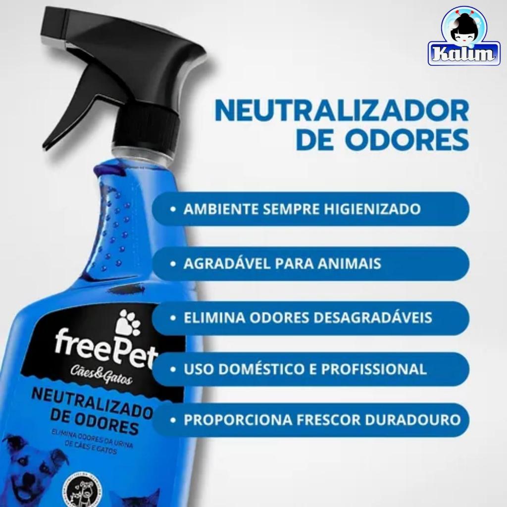 Free Pet Neutralizador de Odores Elimina Odores da Urina de Cães e Gatos Tradicional 500ml