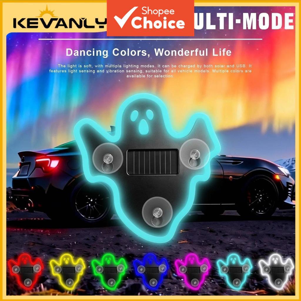 KEVANLY Luz Ambiente Fantasma Dinâmica para Carro, Solar, LED, Traseira, Estroboscópica, Piscante, Segurança, Decoração
