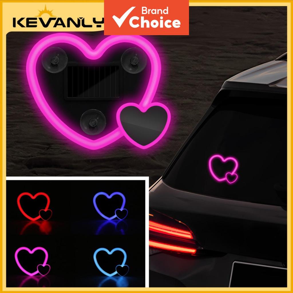 Kevanly Solar Car Heart LED Luz Ambiente Neon Para Decoração De Atmosfera De Janela