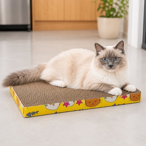 Arranhador Papelão Reto Gatos Catnip Relaxamento Brincadeiras Estímulo Natural