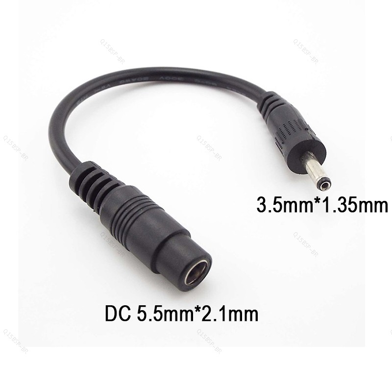 3.5x1.35mm Macho Para 5.5x2.1mm Fêmea DC Conector De Alimentação Cabo Adaptador Portátil 3.5 * 1.35 A 5.5 * 2.1 BR15B