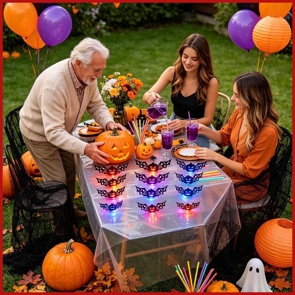 Decoração De Parede Assustadora 3D Assustador Iluminado Adesivos De Janela De 12 Peças Decorações De Halloween Para Port
