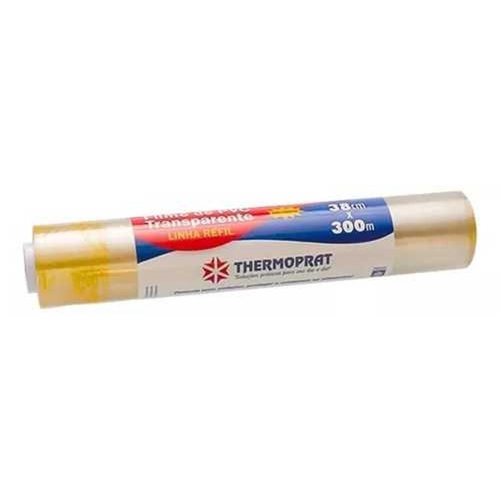 BOBINA PLASTICO FILME PVC TRANSPARENTE 38CM X 300M THERMOPRAT