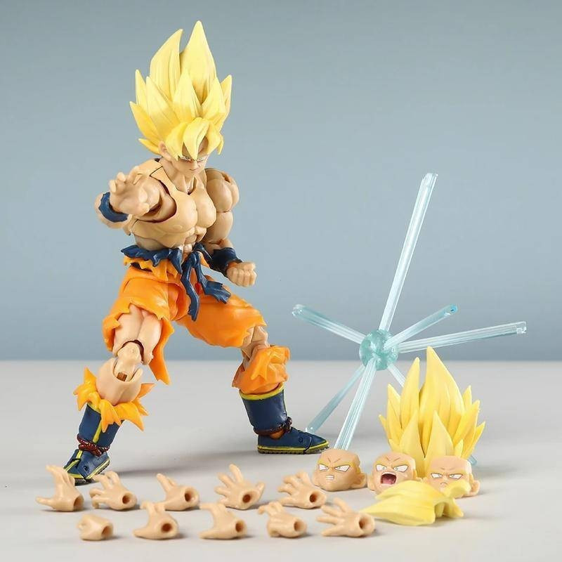 Modelo Articulado Dragon Ball Legends Super Saiyan Goku em PVC Figura Móvel Brinquedo Personagem Presente UHP7