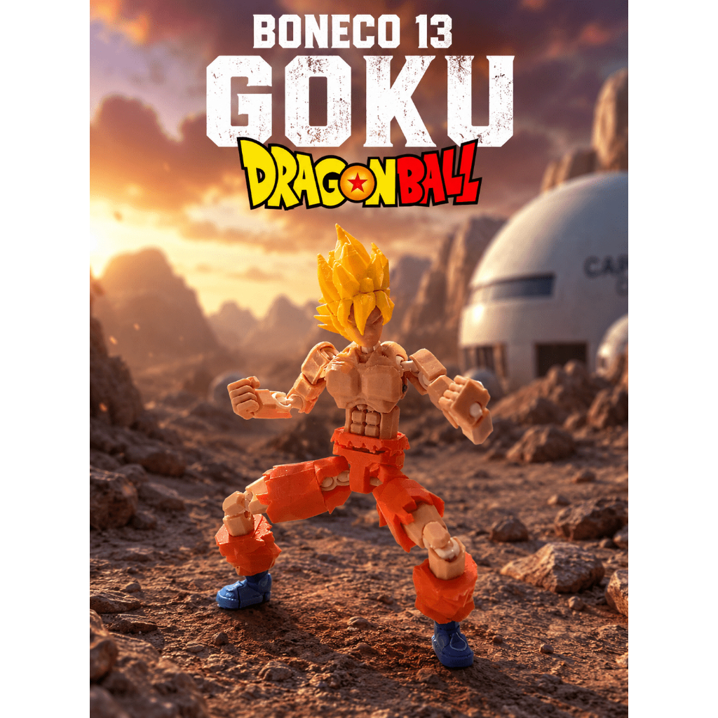 Boneco Dummy 13 Goku Super Saiyajin 2 Articulado Dragon Ball - Montado