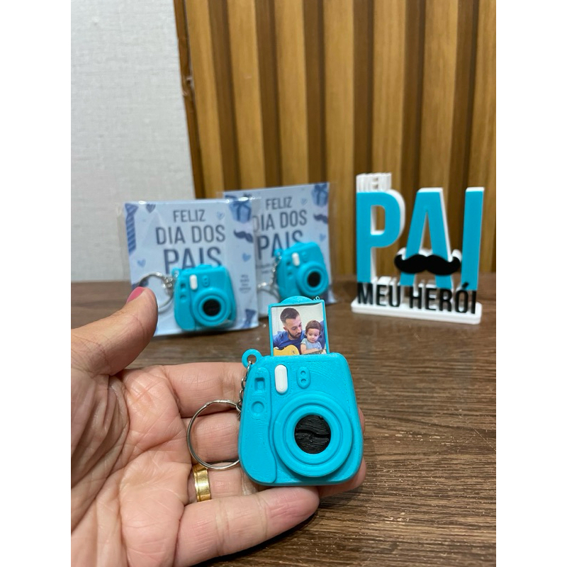 CHAVEIRO DE CÂMERA DIA DOS PAIS (ESTILO INSTAX), COM FOTO PERSONALIZADA