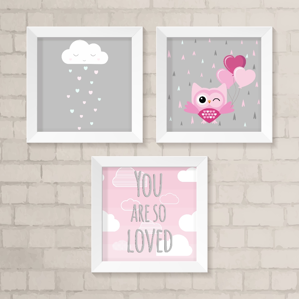 Kit de Quadros Infantil - You Are So Loved e Coruja