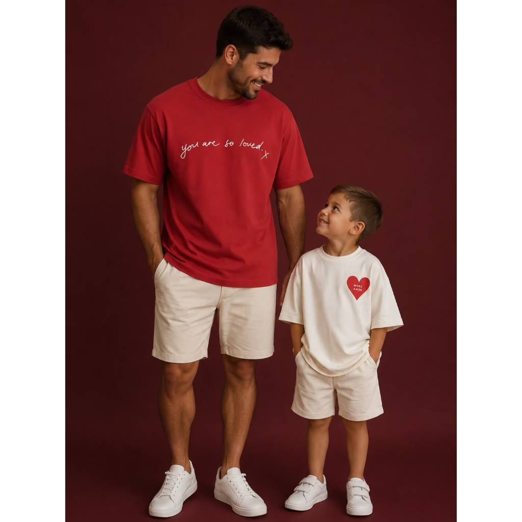 Tal Pai Tal Filho Camisetas You Are So Loved Estampa Minimalista Algodão Premium Adulto e Infantil