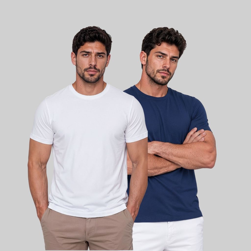 Kit 2 Camiseta Tech Modal Masculina Anti Odor Premium Camisa Básica Com Elastano Não Amassa