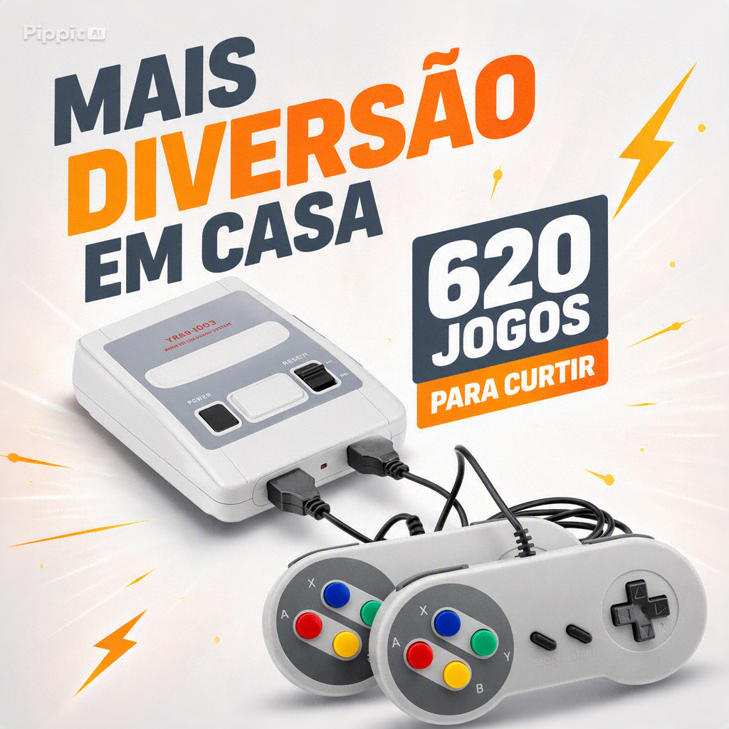 Video Game Super Mini SFC Com 620 Jogos E 2 Controles