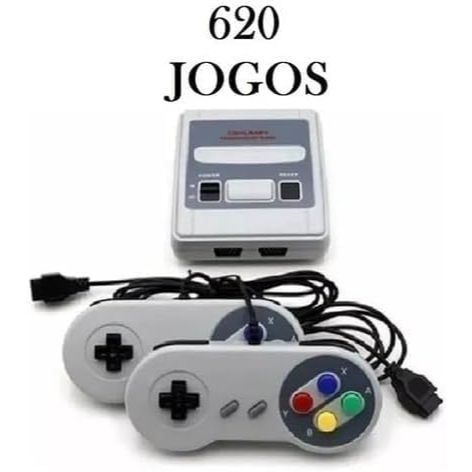 Mini Vídeo Game 620 Jogos de Nes Retrô Clássico Mini Video Game 2 Controles Nintendo Super Mini SFC