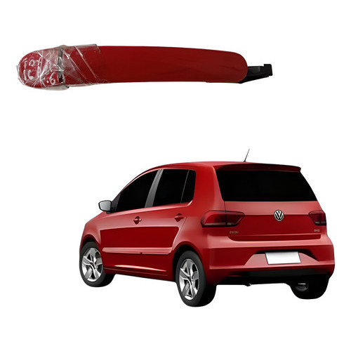 Macaneta Externa Volkswagen Fox Traseira Esquerda 2017 A2021 Preto Traseira