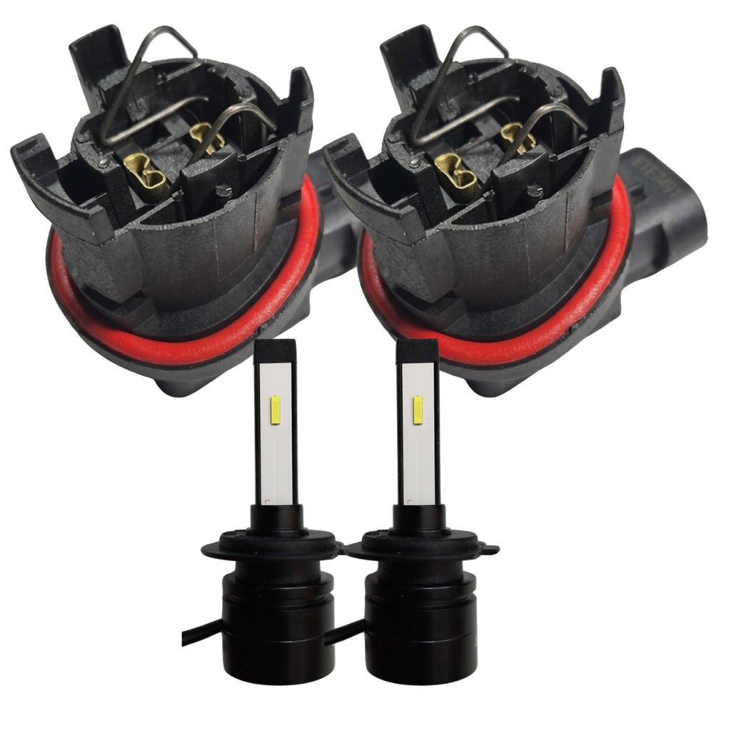 KIT SOQUETES FAROL ZAFIRA FORD CARGO + PAR LÂMPADAS H7 LED SHOCKLIGHT 6000K