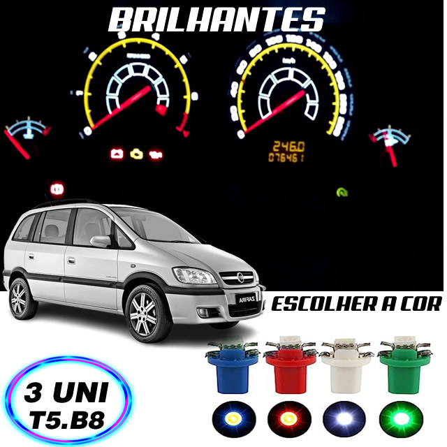 Lâmpada T5 B8.5 w5w Painel Zafira 3 Peças
