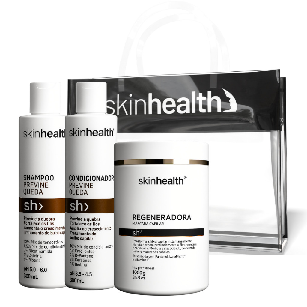 Combo Completo Cuidados com o Cabelo - Shampoo, Condicionador e Máscara Skinhealth