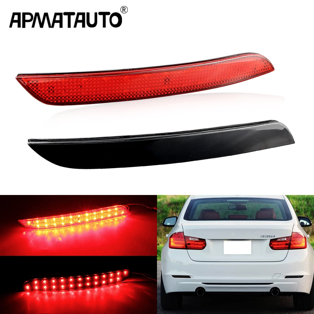 2Pçs LED Traseiro Pára-Choques Refletor Luz De Freio Para BMW Série 3 F30 F31 320i 325i 330i 335i F34 4Série F32 F33 F36