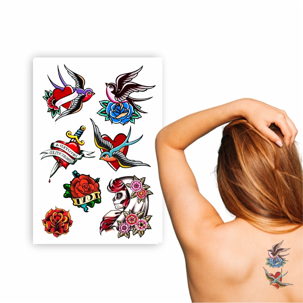 Tatuagem Temporária | Vintage VG009 | Coração Com Adaga
