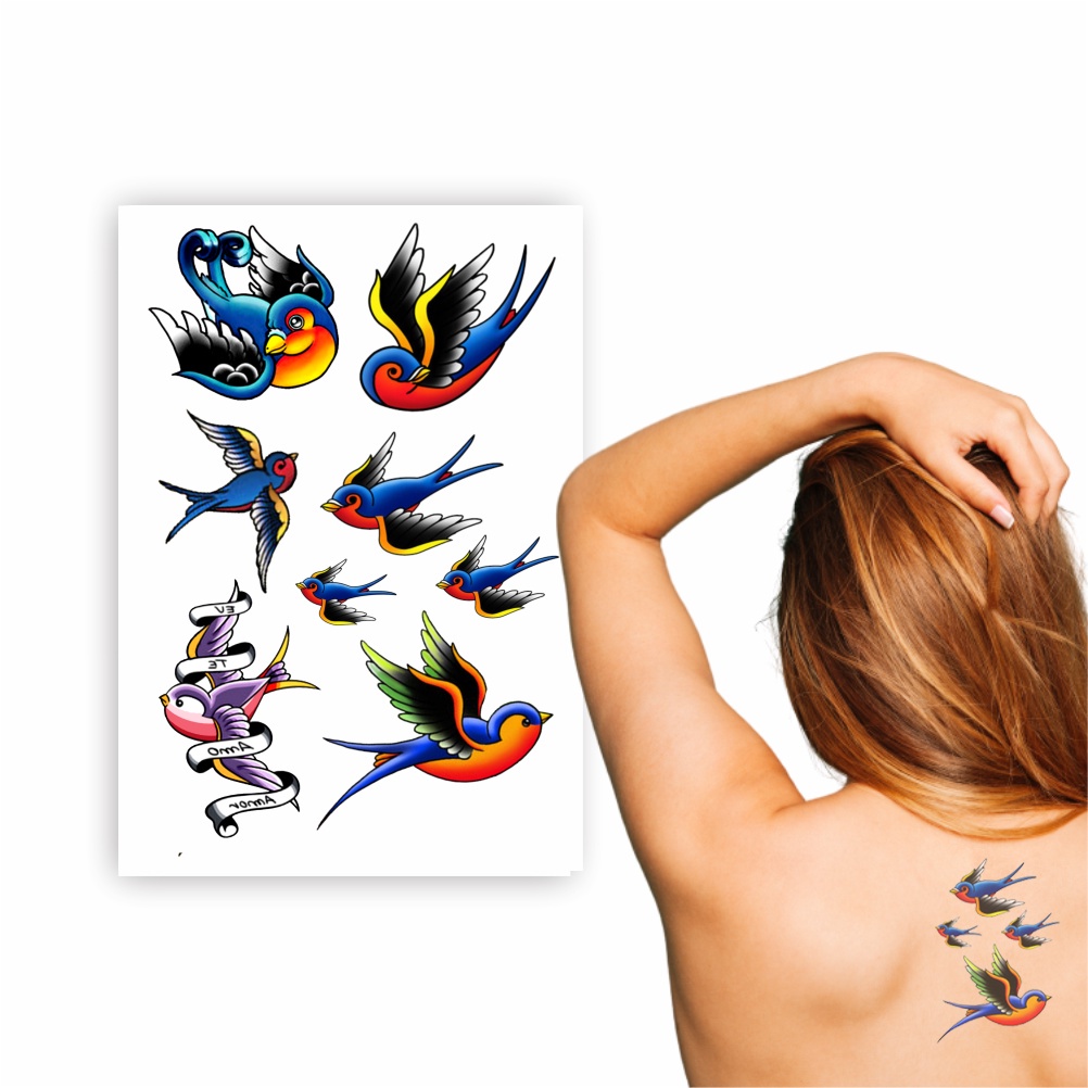 Tatuagem Temporária | Vintage VG011 | Andorinhas