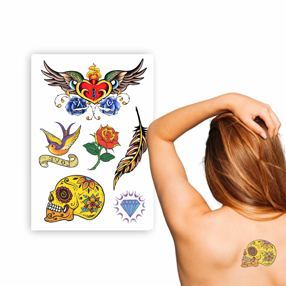Tatuagem Temporária | Vintage VG007 | Pena
