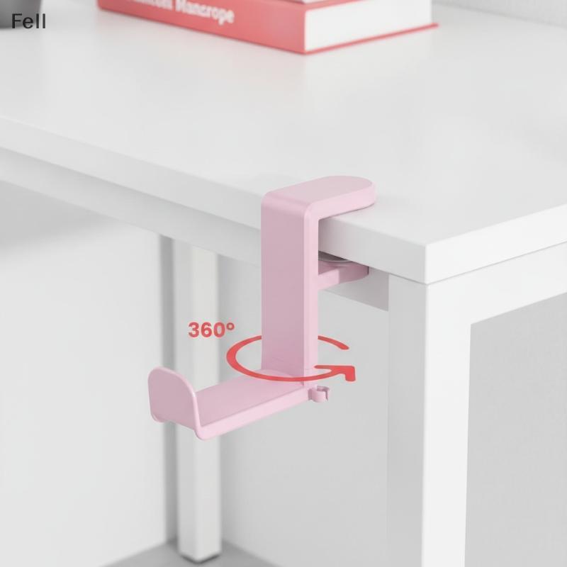 [Fel] Gancho De Clipe De Mesa Sem Perfuração 360 ° Suporte Giratório Para Fone De Ouvido , 1 Peça , Instalação Qui , Bra